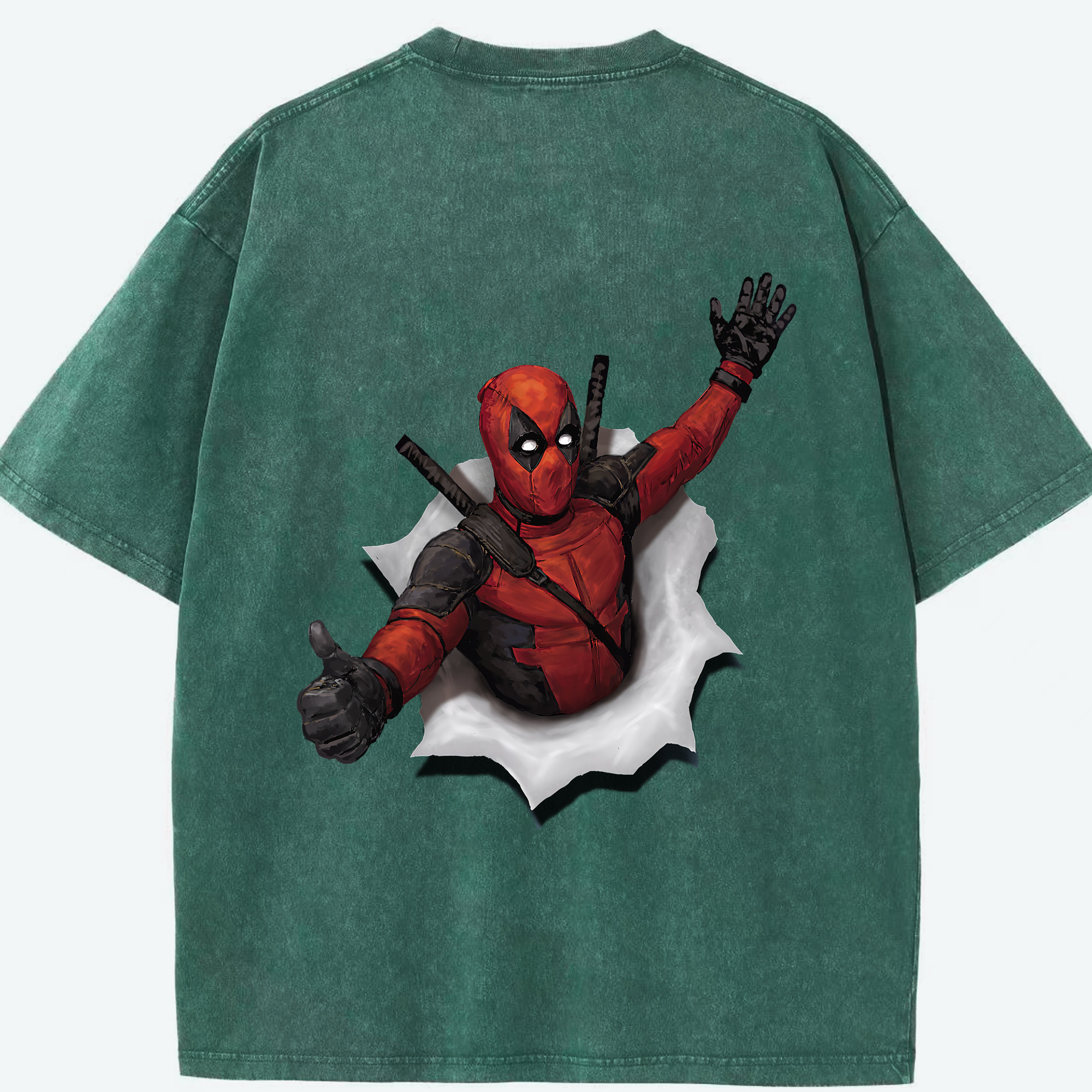 （画像用） Deadpool デッドプール 綿100% ヴィンテージ風 半袖Tシャツ（背面プリント）